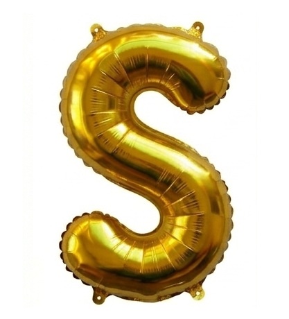 Gold Alphabet Foil Balloon letter 'S'  for Birthday, Wedding, Anniversary, Baby Shower, Bachelorette Decoration